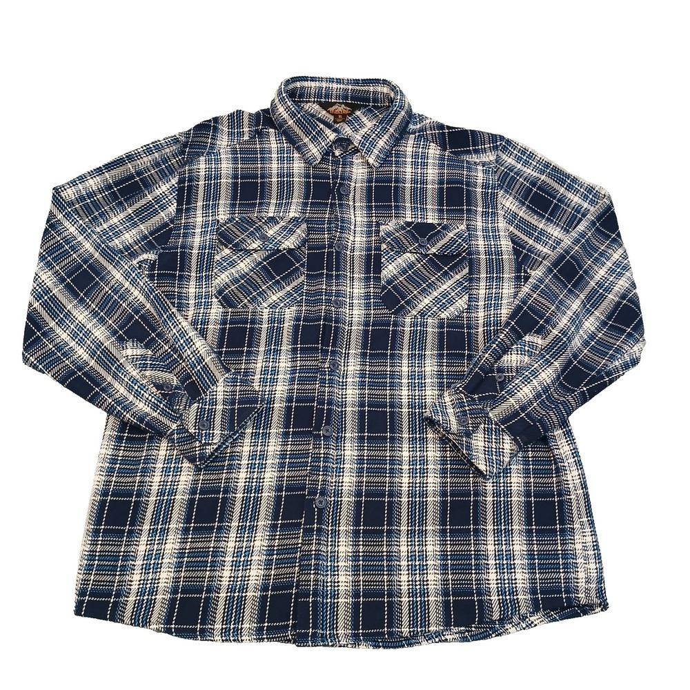 Pacific Trail Shirt Mens XL Blue White Plaid Long Sleeve Blanket Flannel Shirt